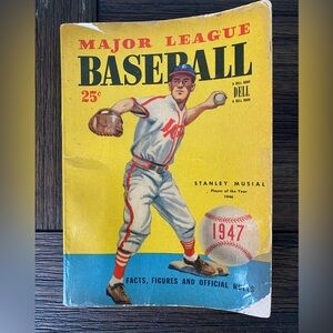Vintage 1947 Major League Baseball Facts Figures and Official Rules Book Musial